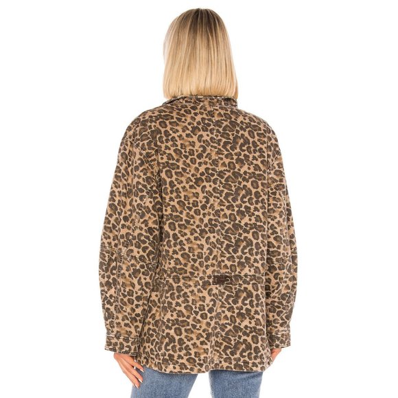 Free People Seize The Day Leopard Jacket Sz Large - Picture 3 of 9